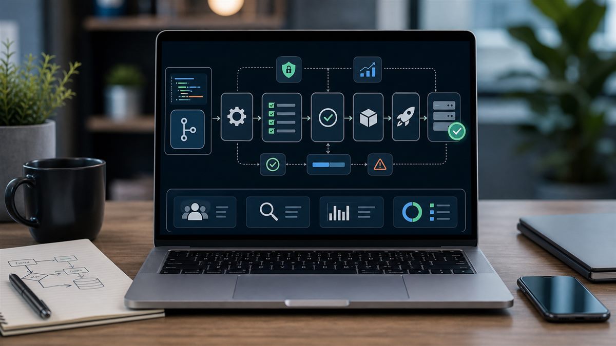 CI/CD para iniciantes com pipeline de testes e deploy em notebook