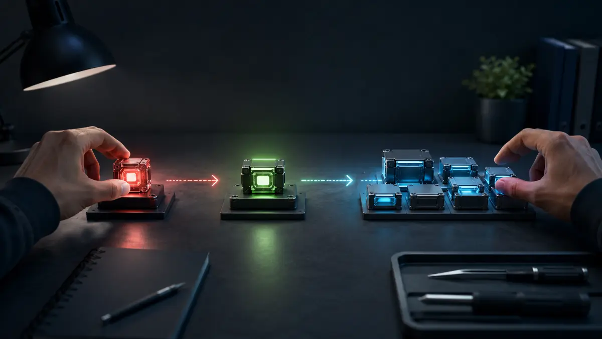 Pequeno módulo de teste conduz a implementação mínima e a evolução para componentes modulares