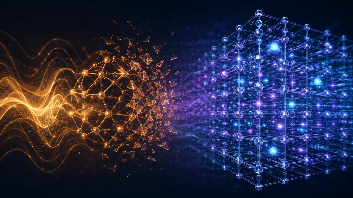 Estrutura criptográfica convencional se desfaz enquanto uma rede cristalina permanece protegida