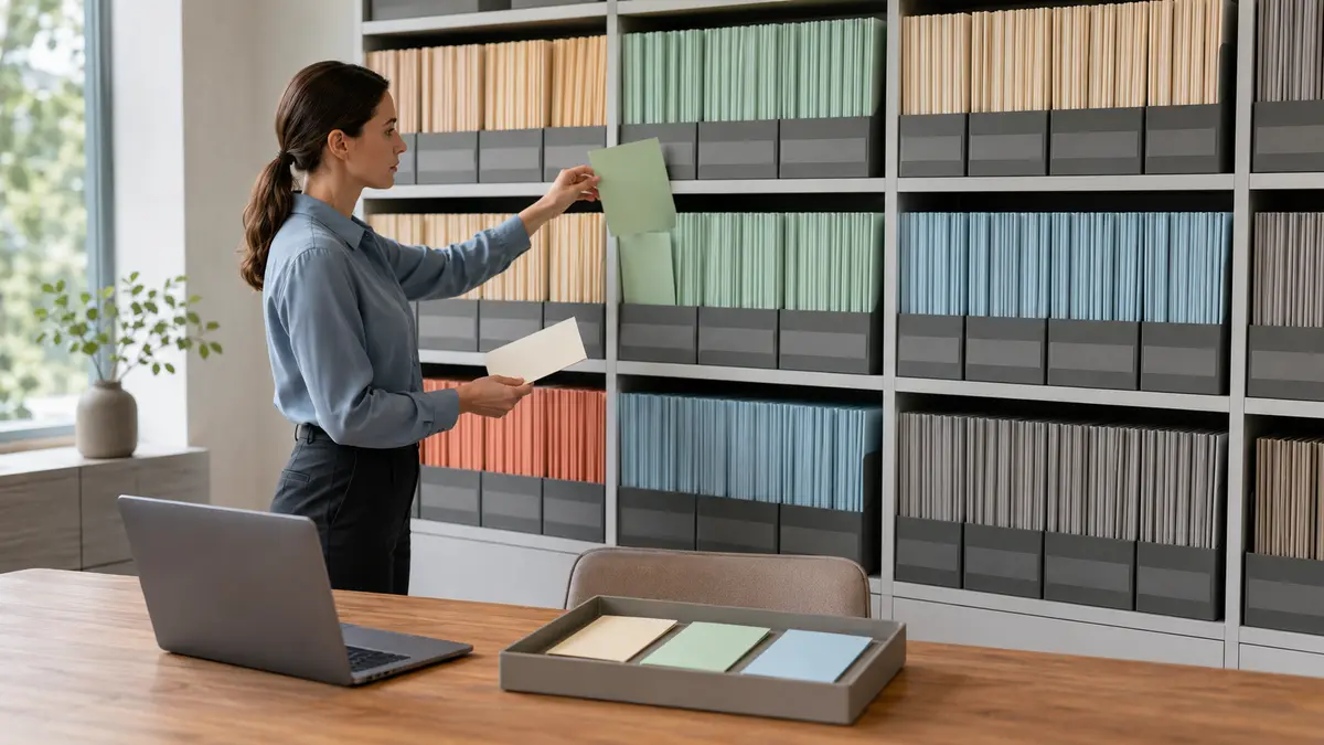Profissional seleciona documentos relevantes de um acervo para consultar com IA
