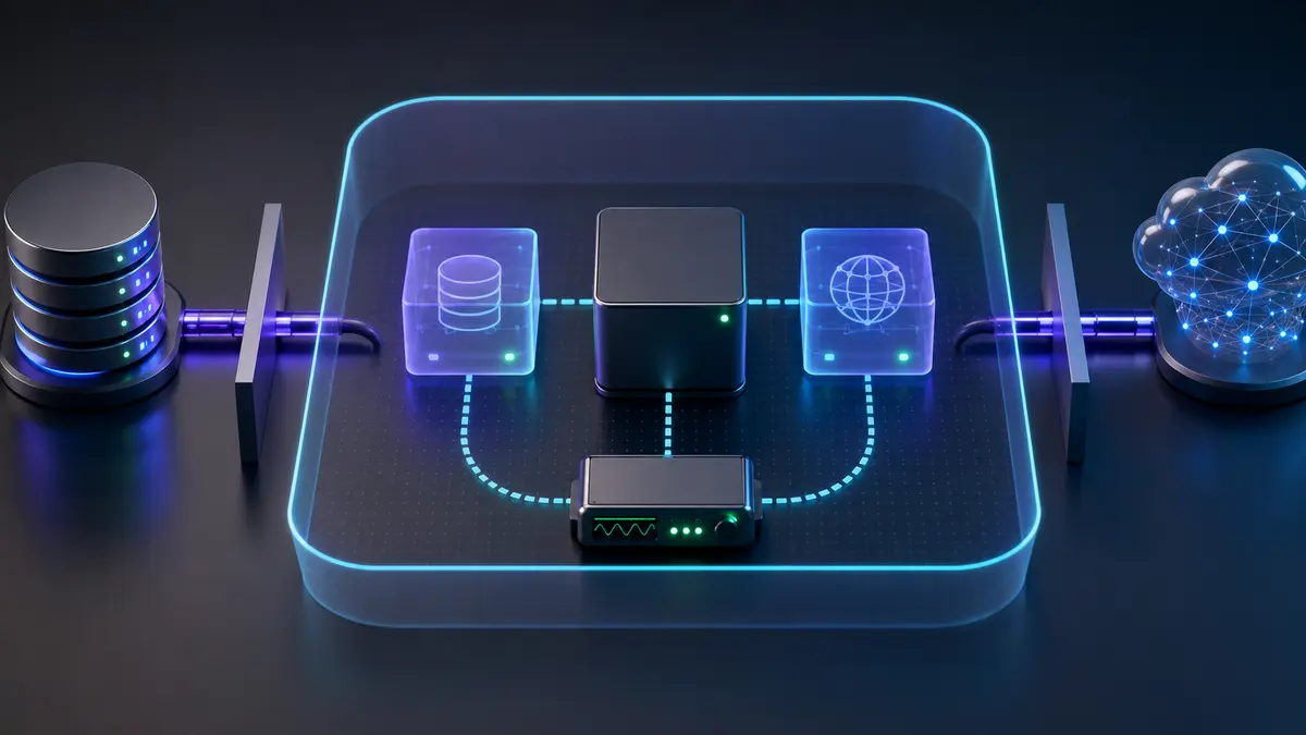Serviço em teste utiliza dependências simuladas enquanto banco de dados e serviço externo reais permanecem isolados