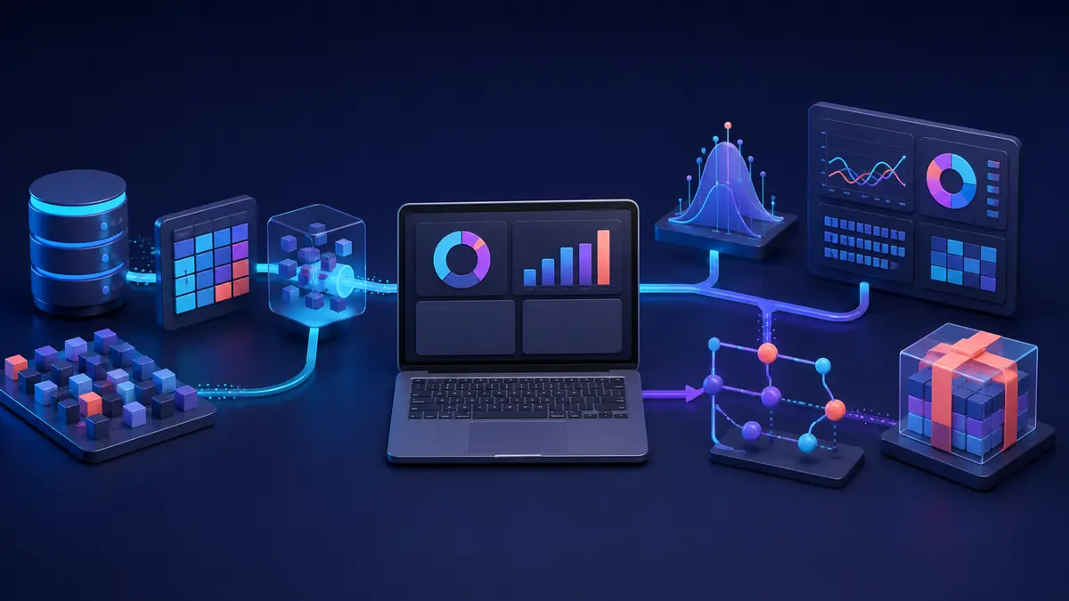 Projeto de dados conectando banco, planilha, análise estatística, dashboard e versionamento