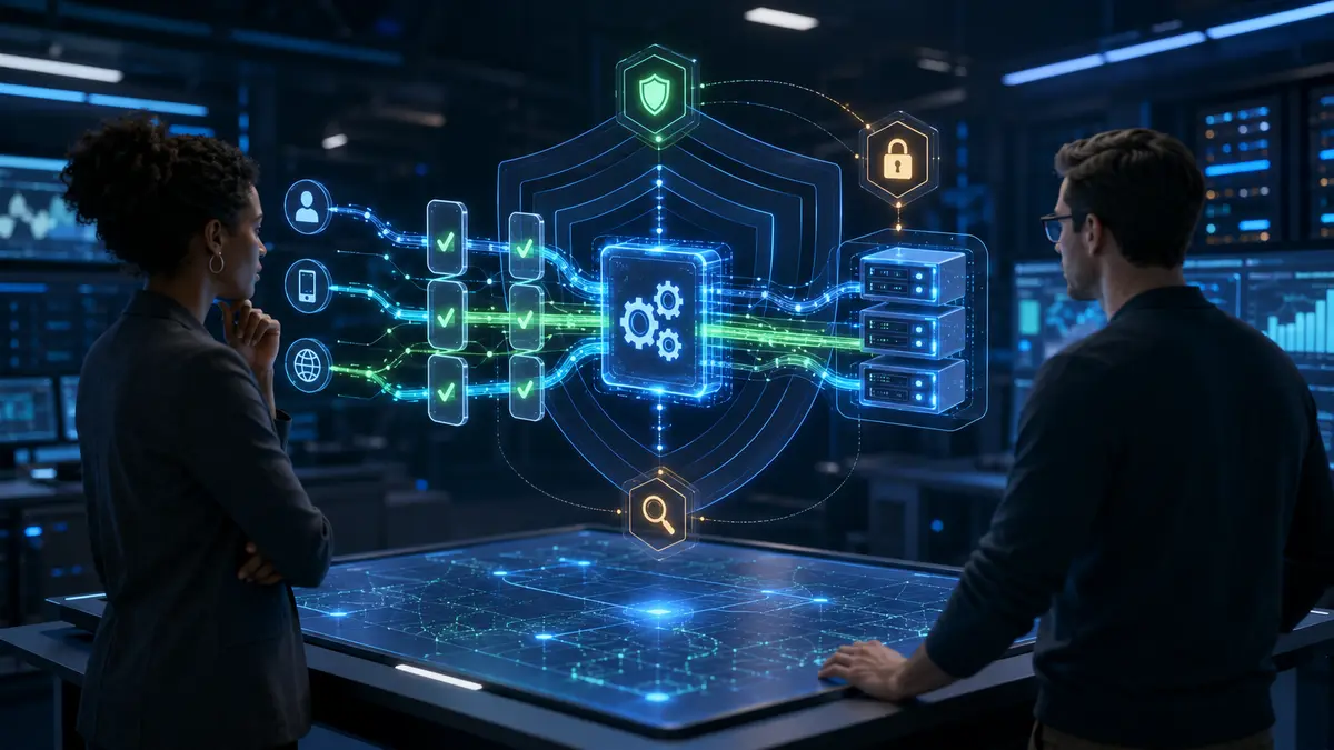 Equipe acompanha testes automatizados, controles de acesso e monitoramento de serviços de uma API