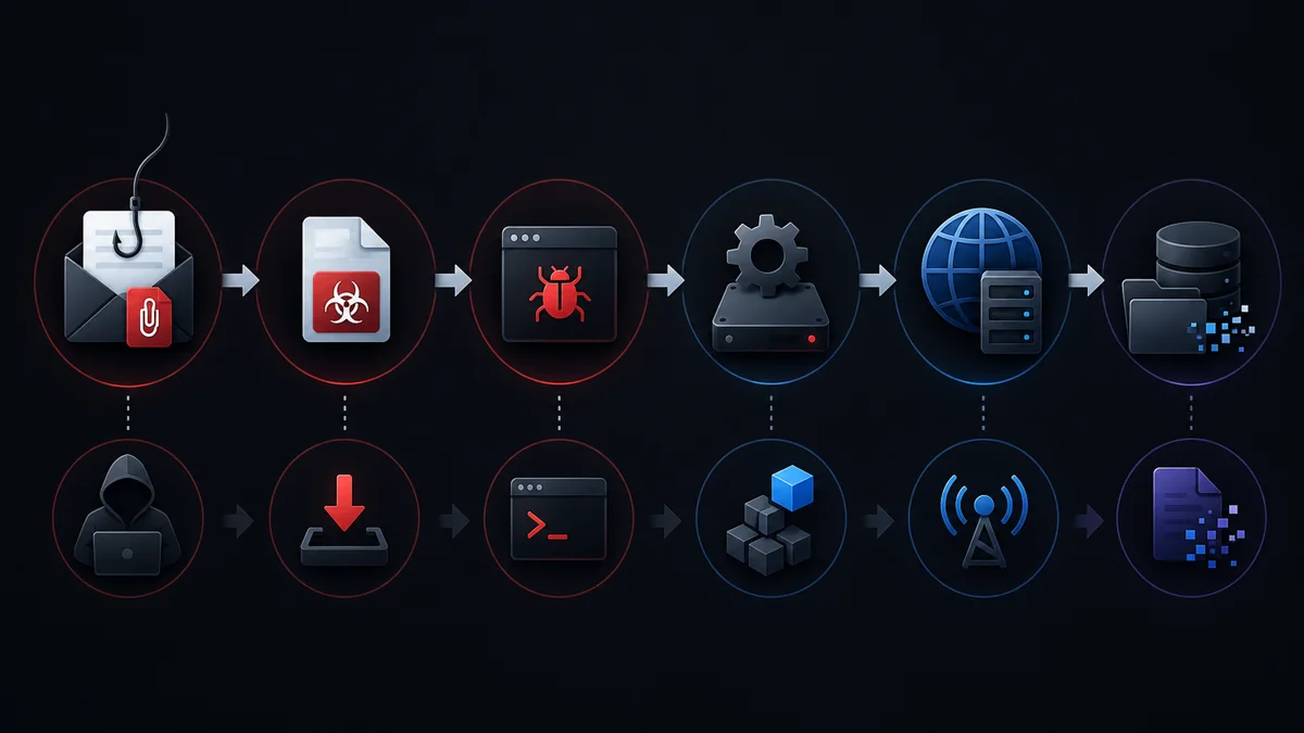 Tipos de malware cercando um computador protegido